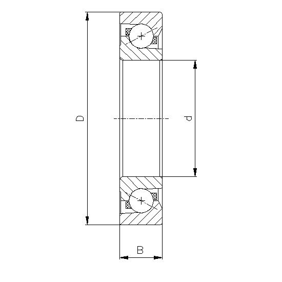 Single row angular contact ball bearing for mandrels 2 6010 2d