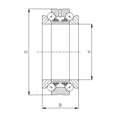 Double direction angular contact thrust ball bearing 2 6016 2d