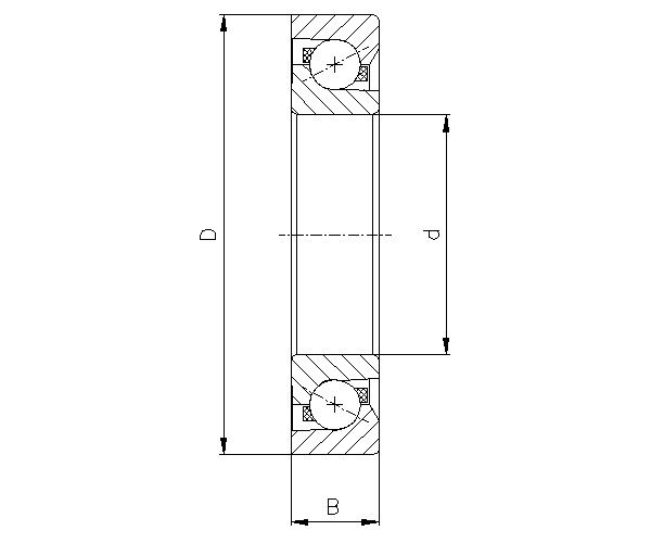 Single row angular contact ball bearing for recirculating ball-screws 2 6020 2d