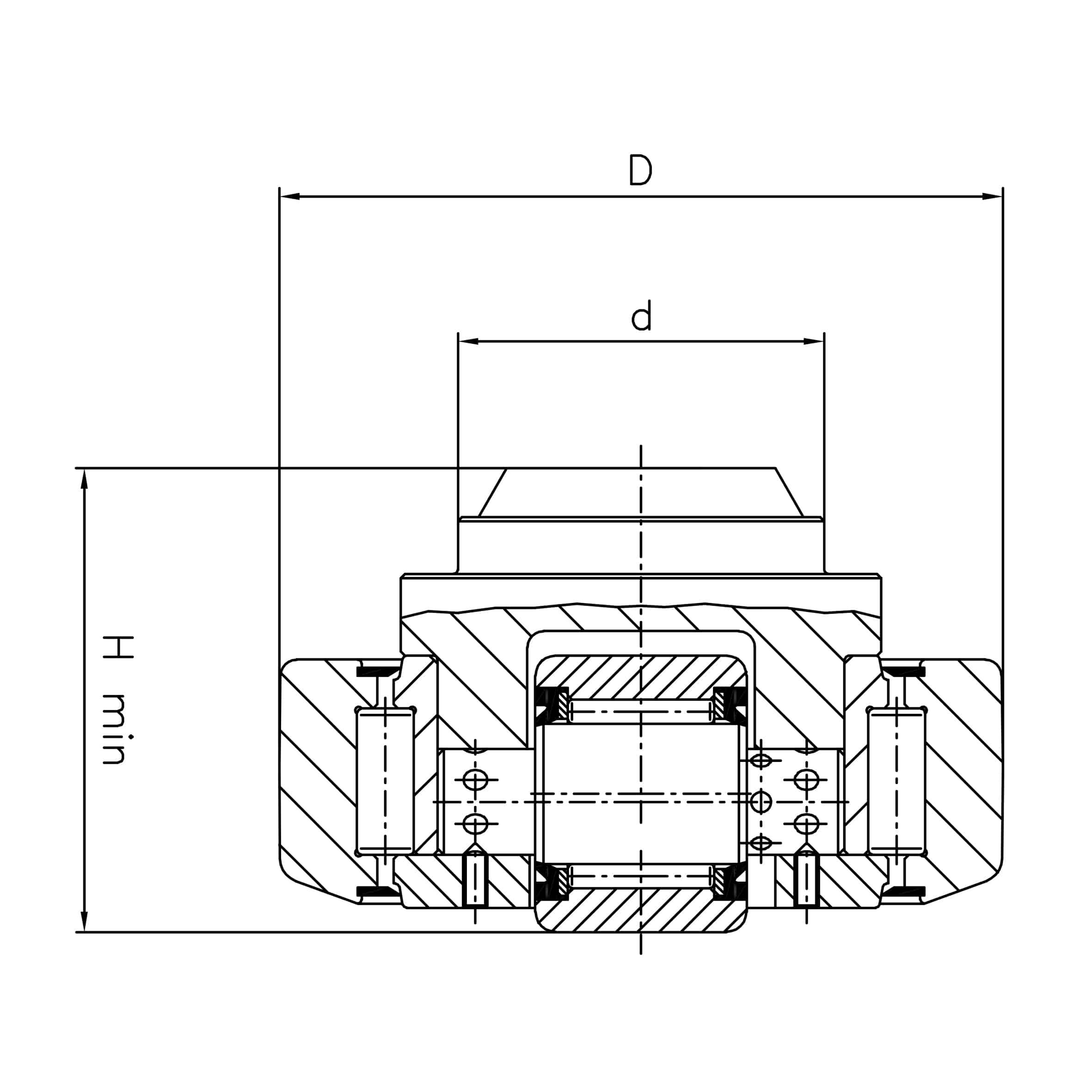Combined bearings for steel section adjustable for high dimension 2 3006 2D